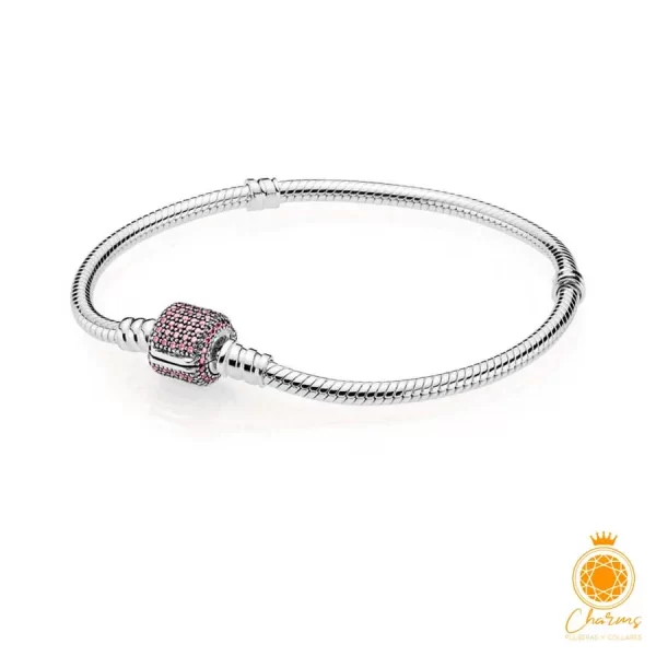 Pandora Signature Clasp Bracelet Fancy Pink Cz 590723Czs