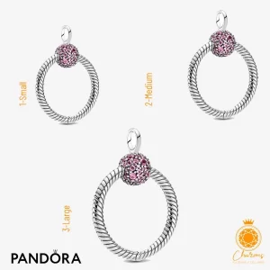 Pandora Moments Small Pink Pavé O Pendant 399097C02